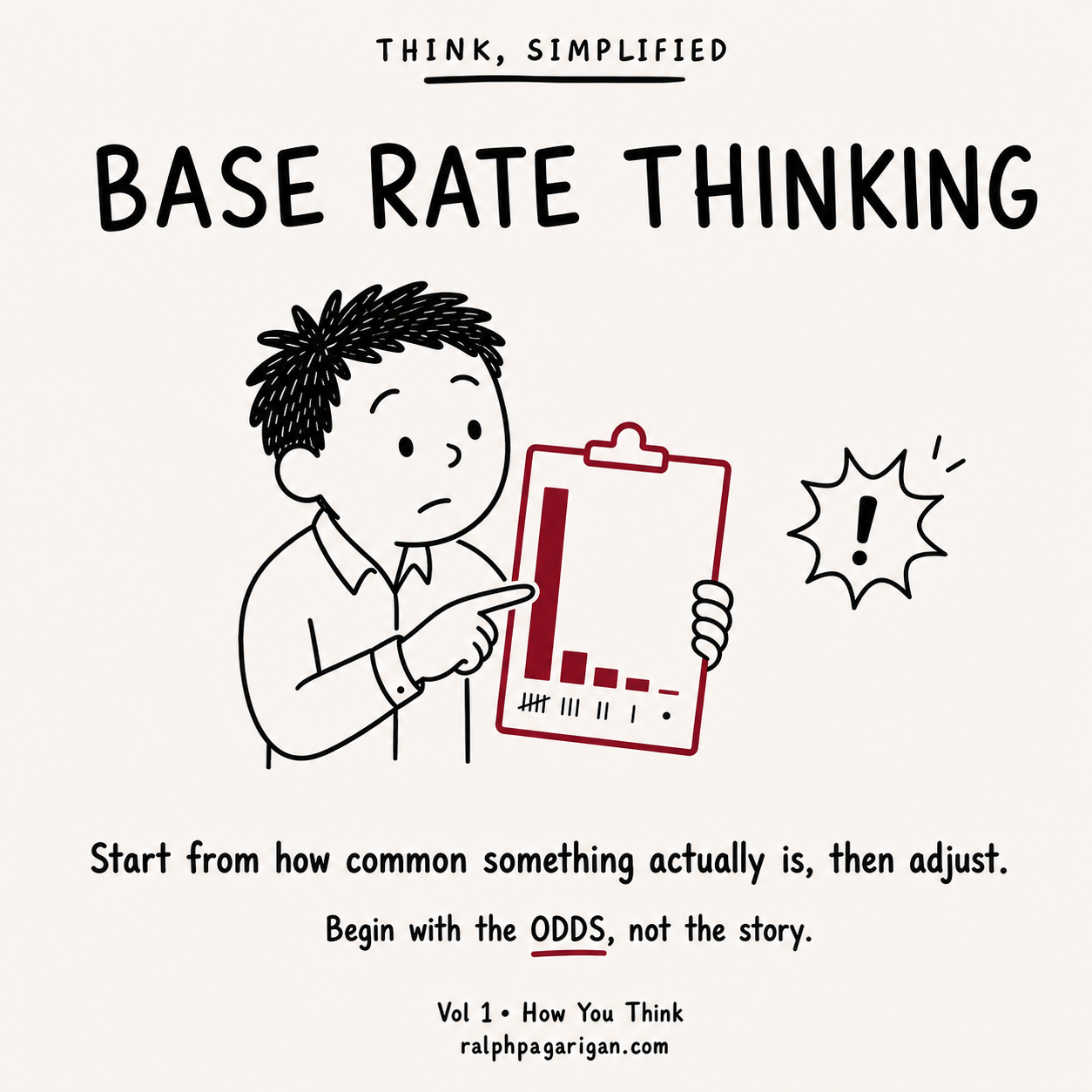 Doodle explaining Base Rate Thinking